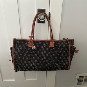 Dooney & Bourke Black Monogram Canvas tote.